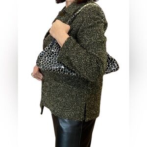 Vintage boucle blazer olive green with specks of colour mid-century mod size M/L
